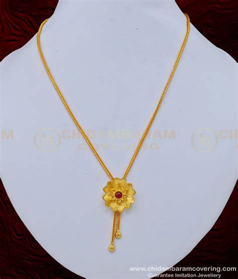 Buy Modern Flower Design Latest Gold Pendant Necklace Design for Female