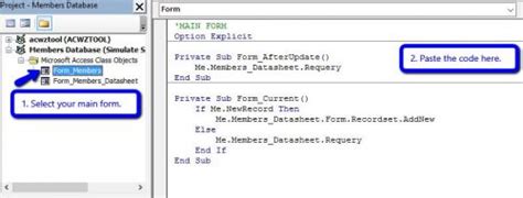 Image result for Access VBA Form Example