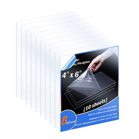 Bedexut 10 Pack 4x6 Plexiglass Sheet 1mm Thick Clear Petg | Desertcart ...