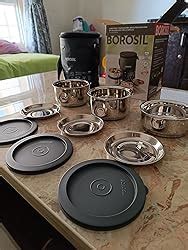 Borosil Insulated Lunch Box, Set of 3, 280 ml x 2 + 180 ml (Stainless ...