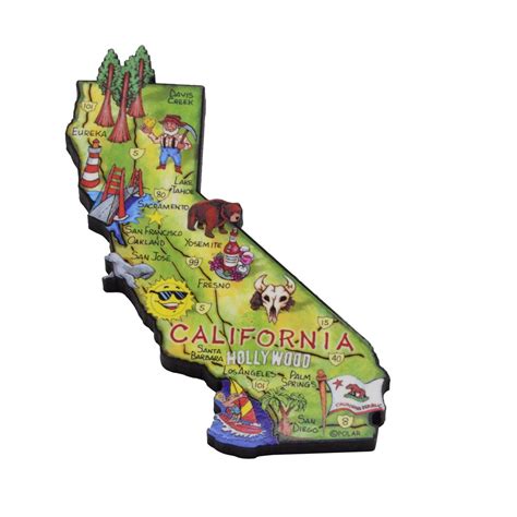 Buy Treasure Gurus Large State of California Artwood Jumbo Fridge ...