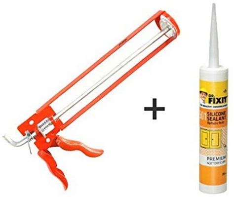 Dr. Fixit Silicone Sealant (Clear) + Applicator Gun Crack Filler Price ...
