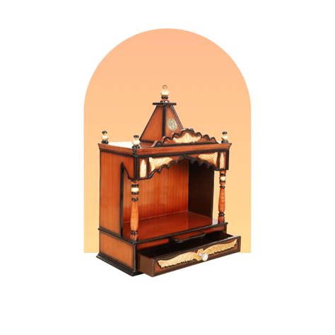 Divya Prakostha Brown Gold Wall Mount Pooja Mandir for Home – DZYN ...