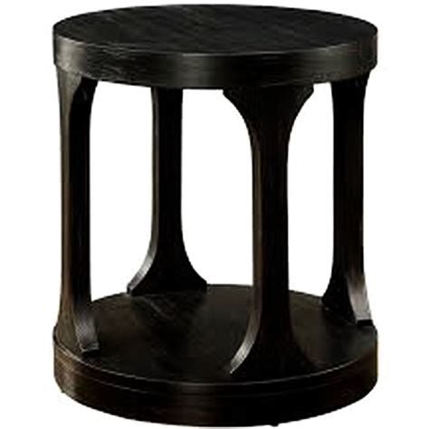 Red Barrel Studio® Antique Black Round End Table Of Transitional Style ...