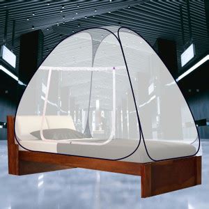 NM CREATION Foldable Mosquito Net for Single Bed Polyester White Color ...