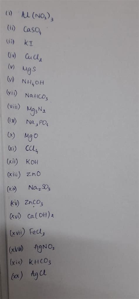 I. Write the Molecular formula for the following compounds: 1 ...