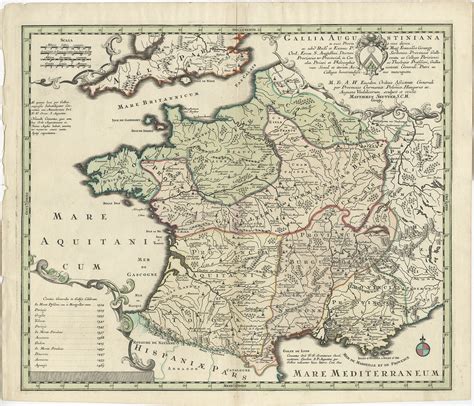 Antique Map of Roman Gaul by Seutter (c.1760)