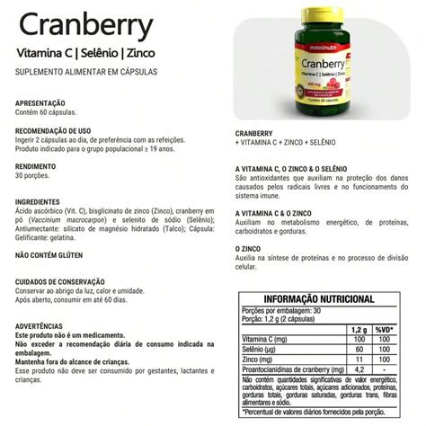 Kit 2 Cranberry Vitamina C + Selênio 60 Capsulas Maxinutri | SHEIN Brasil