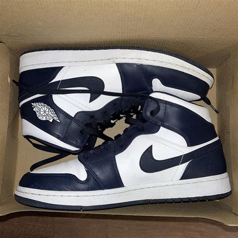 Nike Air Jordan 1 “Navy/Obsidian/White/Metallic... - Depop