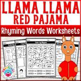 Llama Llama Red Pajama Activities | Rhyming Words Worksheets for ...