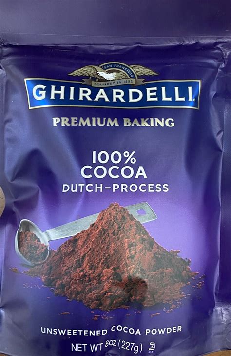 Ghirardelli Unsweetened Cocoa Powder, Dutch Process, 100% Dark ...