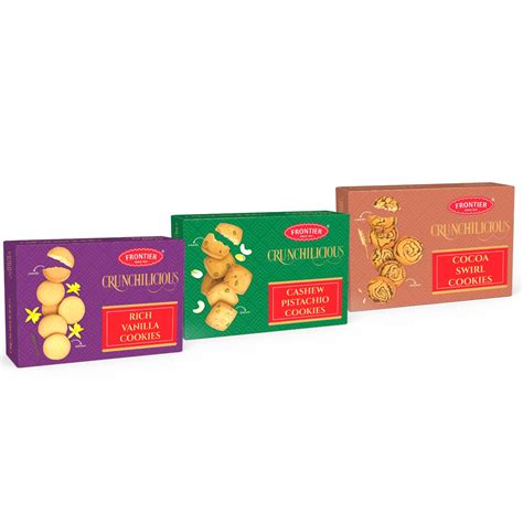 Frontier Biscuits Combo Pack - Cashew Pistachio, Vanilla, Cocoa Swirl