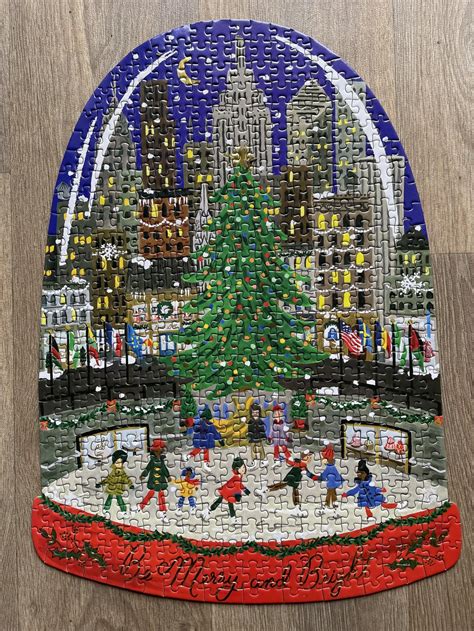 Rifle Paper Co / 500 pieces / Holidays on Ice Shaped Jigsaw Puzzle 🎄 ...