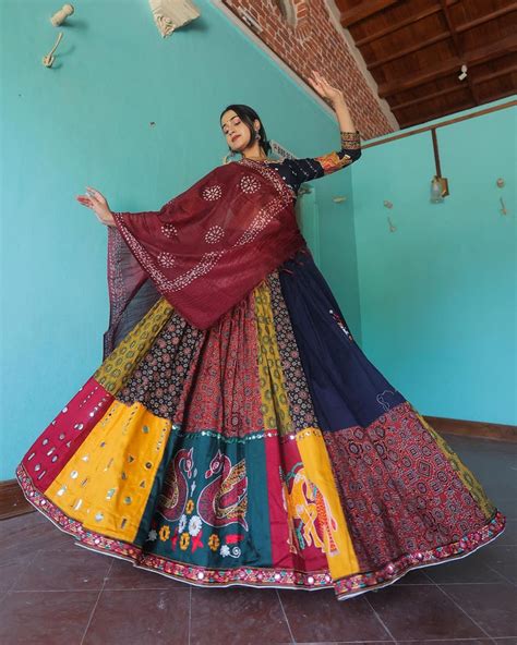 Navaratri Special Silk Lehenga Choli & Dupatta In Digital Print With G