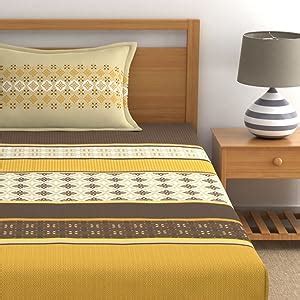 Home Ecstasy 100% Cotton Single Bedsheet with 1 Pillow Cover - (Size 59 ...