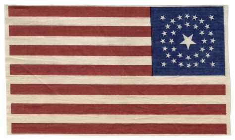 Lot Detail - Nebraska 37-Star Flag, Circa 1870s -- Medallion Pattern