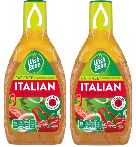 Wish-Bone FAT-FREE Italian Dressing (Pack of 2) 15 Ounce Bottles ...