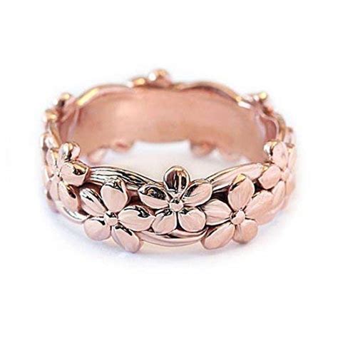 Youthkit Flower Charm Plum Flower Petal Finger Ring Delicate Jewelry ...
