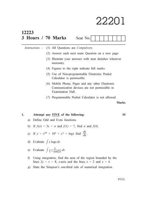 22201(Cilvil) Q.paper Set - P.T. Instructions – (1) All Questions are ...