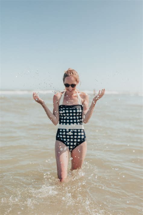 Boden Retro Gingham Bathing Suit | Kelly in the City