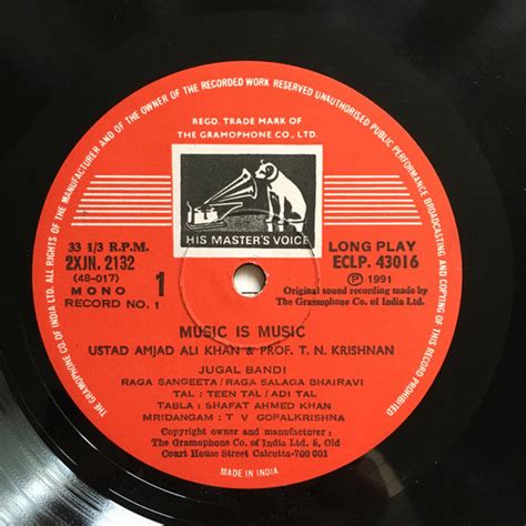 Amjad Ali Khan, T. N. Krishnan - Jugalbandi Sarod & Violin (Vinyl ...