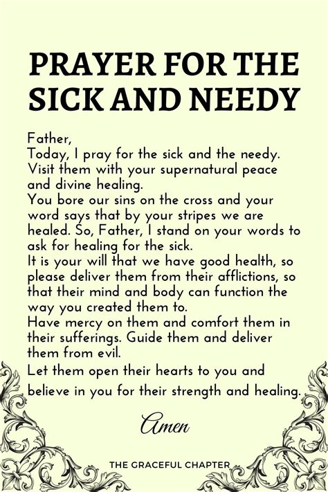 Prayer for the sick and needy | Short prayer for healing, Good prayers ...