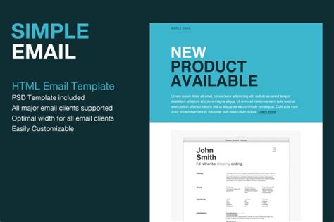 Simple HTML Email Template | Website & App Templates ~ Creative Market