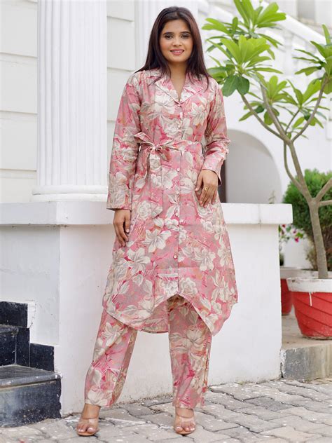 Buy Pink Printed Silk Blend Co-Ords Online at Rs.1349 | Libas