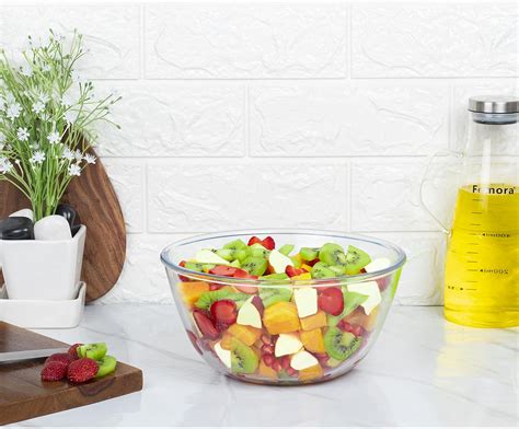 Buy Femora Borosilicate Glass Mixing Bowl | Microwave Safe Bowl | Oven ...