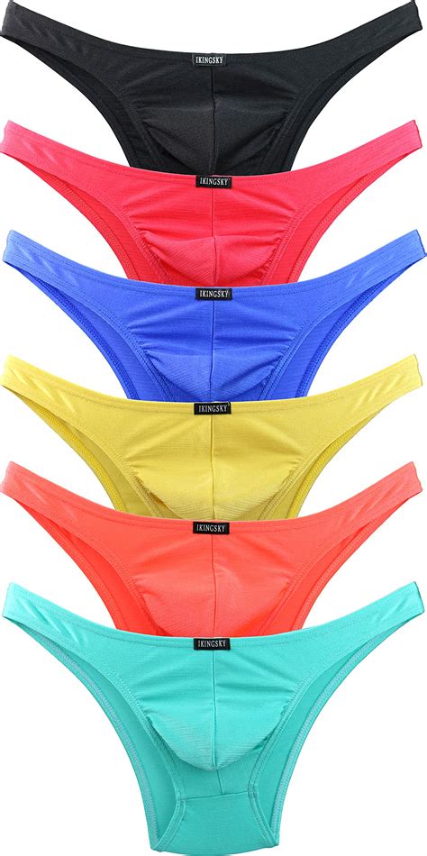 Buy IKINGSKY Men's Cheeky Underwear Mens Pouch Bikini Panties Sexy ...