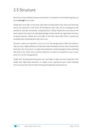 Image result for Work Values Test