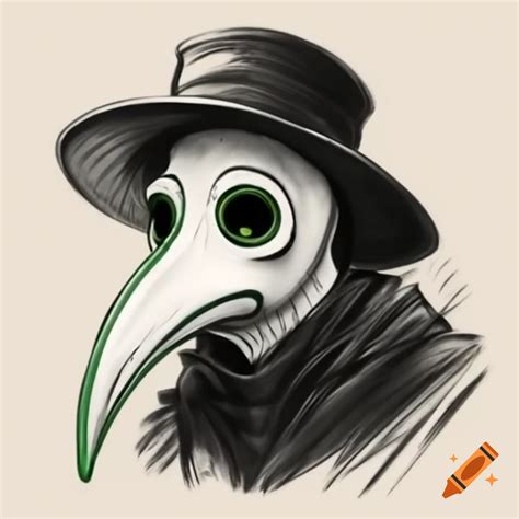 A black leather plague doctor mask with goggles. on Craiyon