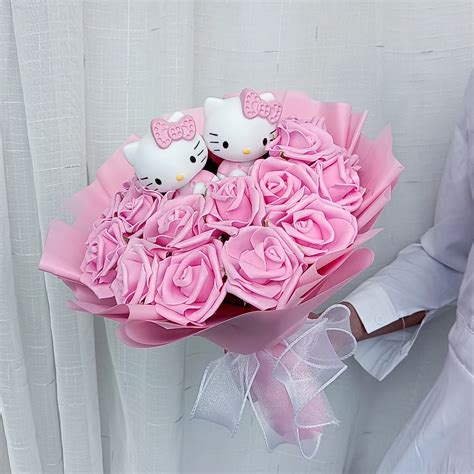 Hello Kitty Flowers Cute Sanrio Hello Kitty Plush Bouquet Flowers