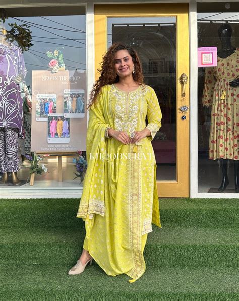 YELLOW COTTON SUIT WITH EMBROIDERY – Khoobsurat Eva