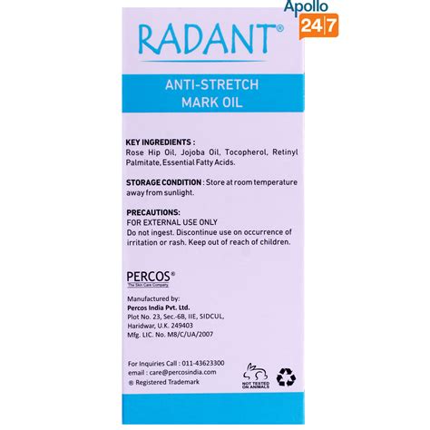 Radant Anti-Stretch Mark Oil, 35 ml Price, Uses, Side Effects ...