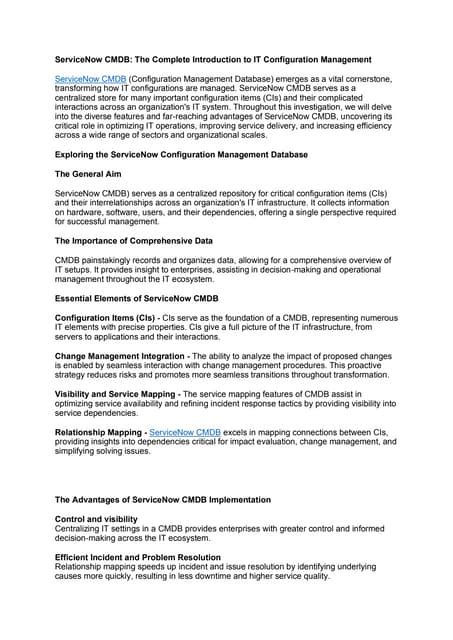 Image result for Configuration Management ServiceNow Overview