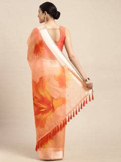 Organza With Satin Border Flower Print Party Wear Saree