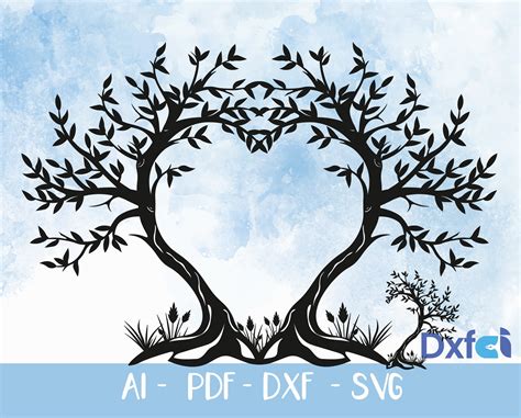 Herz baum dxf Love Heart Tree svg Herz mit Baum dxf Svg - Etsy Österreich