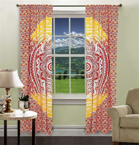 Buy TI AMO Textile Handicrafts Indian Mandala Curtains Tapestry Drapes ...