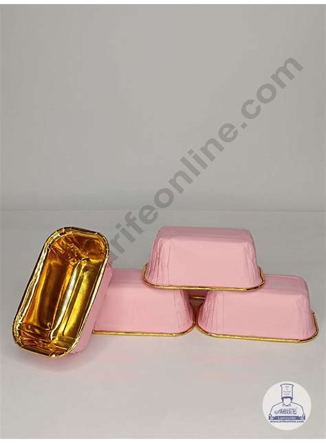 CAKE DECOR™ 10 Pcs Small Golden Foil Coated Pink Paper Bake and Serve ...