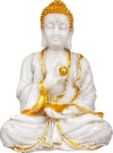 NTC Buddha Pearl white Statue Decorative Showpiece - 34.29 cm Price in ...