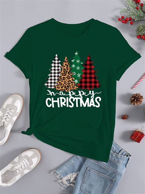 Christmas Tree Print Tee | Christmas tee shirts, Christmas tshirts ...