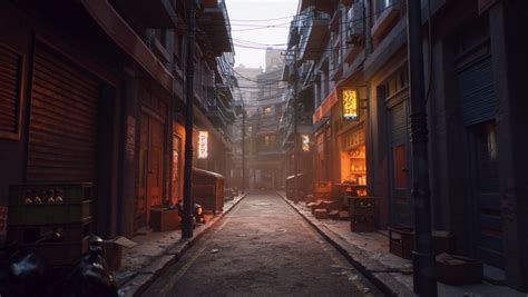 ArtStation - Ready to Light FREE asset Back Alley
