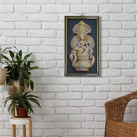 artkart Blessings of Saraswati terracotta wall decor, Natural Clay ...