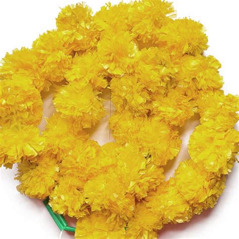 Yellow Color Artificial Marigold Mala – Adikala - Craft Store