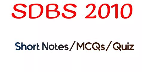 Short Notes MCQs Quiz On SDBS 2010 | Short notes/MCQs/Quiz on Service ...