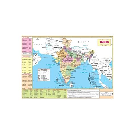 Buy IBD Political Map Of India & Adjacent Contries Educational Gumming ...