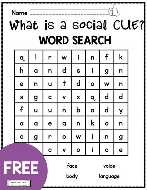 FREEBIE: Recognizing Social Cues - printable social emotional learning ...