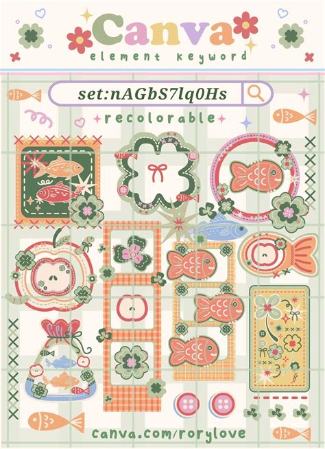 Heisei Retro Patches and Frames | Canva Element Keyword | Scrapbook ...