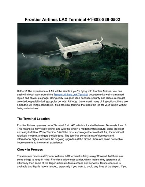 PPT - Frontier Airlines LAX Terminal PowerPoint Presentation, free ...